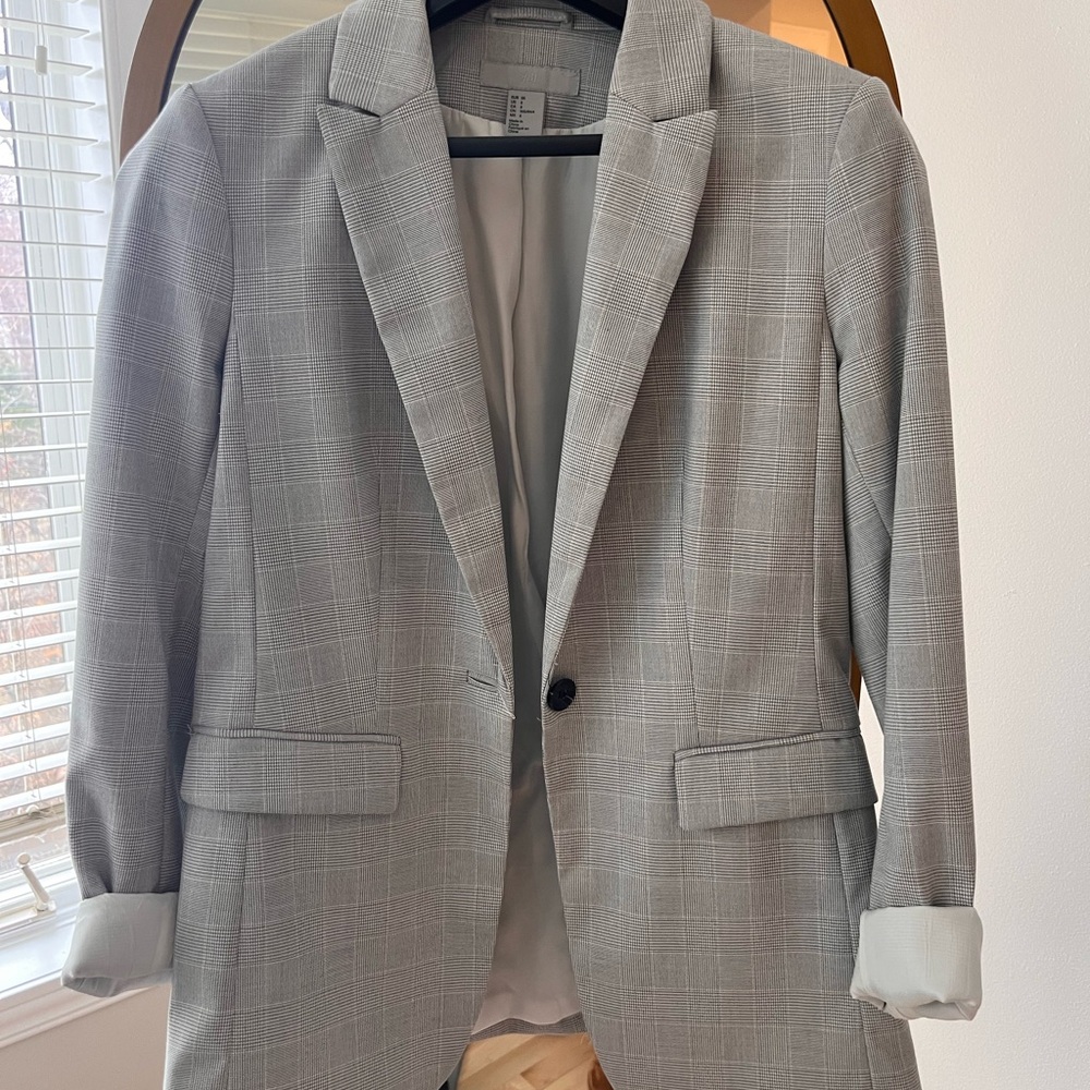 Gray Plaid Blazer